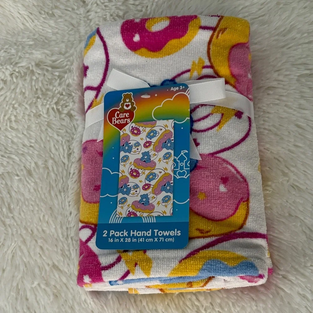 Care Bears ❤️ 🌈 Hand Towels Grumpy Bear 🐻 Donut 🍩 NWT